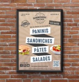 Affiche pour la Sandwicherie du pont Neuf dans le Vieux Lille