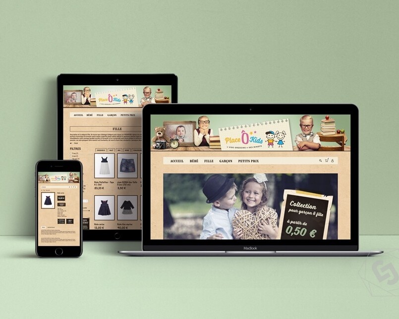Site de vente de vêtements pour enfants Place Ô Kids