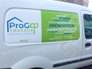Marquage véhicule Progeo Travaux